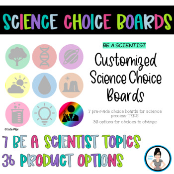 Preview of Be A Scientist Choice Boards - Customize!