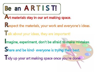 Be An ARTIST Poster by Tehda | Teachers Pay Teachers