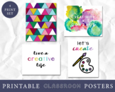 Be Creative Classroom Posters, Art Room Posters, Create Ra