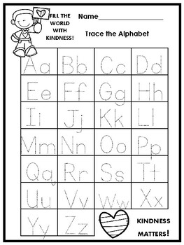 Be Kind- Alphabet & Number Review by Literacy Lemonade | TPT