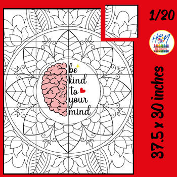 Preview of Be Kind To Your Mind Collaborative Poster Mental Health Harmony Day Class Decor