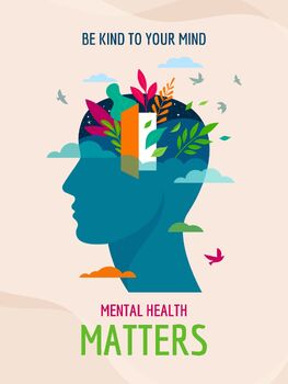 Preview of Be Kind to Your Mind Mental Health Matters Poster---PDF, PNG, JPG