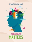 Be Kind to Your Mind Mental Health Matters Poster---PDF, PNG, JPG