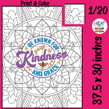 Preview of Be Known for Your Kindness and Grace  Collaborative Poster Mental Health Month