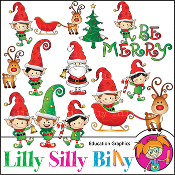 Be Merry, Christmas Clipart. Set. {Lilly Silly Billy} by Lilly Silly Billy