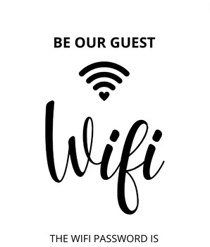 Preview of Be Our Guest Wifi Password Template Blank