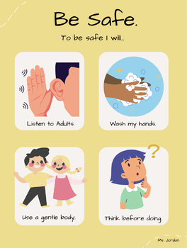 Preview of Be Safe, Be Kind, Be Responsible Visuals (Prek-2)