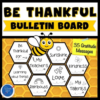 Preview of Be Thankful Bee Honeycomb Tessellation Activity & Decor | Thanksgiving