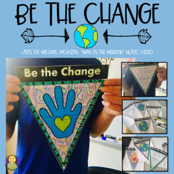 Preview of Be The Change -- Empathy Lesson Pennant Project