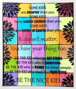 Preview of Be The Nice Kid Collaborative Art Poster