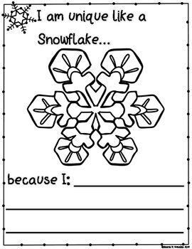 Be Unique-Snowflake Activity by SchoolPsychMandaG | TpT