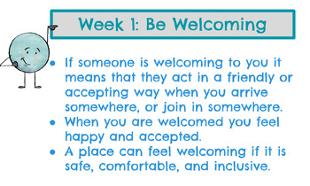 Preview of Be Welcoming Week Long Morning Journal (SEL)