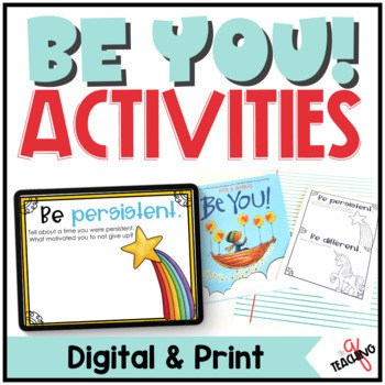 Preview of Be You! Activities by Peter Reynolds 2nd 3rd Grade - Be You!