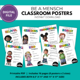 Be a Mensch Classroom Posters | Jewish Classroom Decor | J