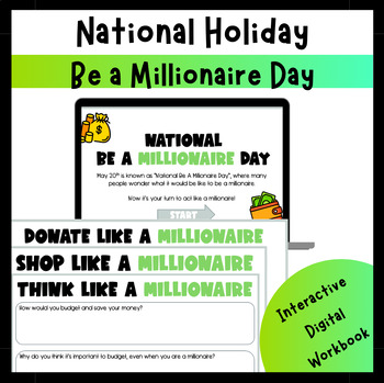 Preview of Be a Millionaire Interactive Workbook | May National Holiday