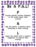 Be a PAL and help EDIT! Peer editing pack!! Grades 3-5