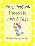 Be a Perfect Person in 3 Days Novel Unit