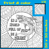 Be a Shark Collaborative Coloring Poster Classroom Activit