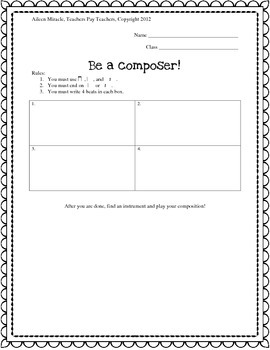 Be a composer! by Aileen Miracle | Teachers Pay Teachers