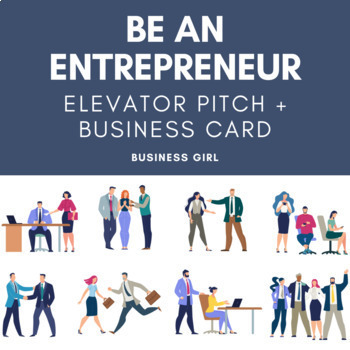 Preview of Be an Entrepreneur Elevator Pitch and Business Card