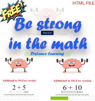 Preview of Be strong in the math : Interactive Math Game - Distance Learning