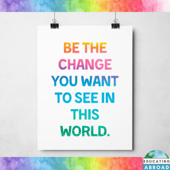 Be the Change Inspirational Poster | Growth Mindset Motivational Quote
