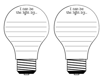 Be the Light Bulletin Board by Learning with Leighann | TPT