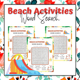 Beach Activities Word Search | Hawaiian Luau Games | End o