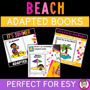 Preview of Beach Adapted Books for Special Education ESY Summer Circle Time Activities