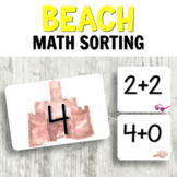 Beach Addition and Subtraction Sorting for Summer Math Centers