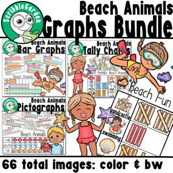 Preview of Beach Animals: Summer Graphs Bundle