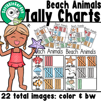Preview of Beach Animals: Summer Tally Charts