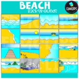 Beach Backgrounds Clip Art Set {Educlips Clipart}
