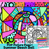 Beach Ball Coloring Page Summer Pop Art Coloring Printable