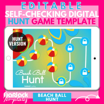 Preview of Beach Ball Hunt Google Slides PowerPoint Editable Game Template