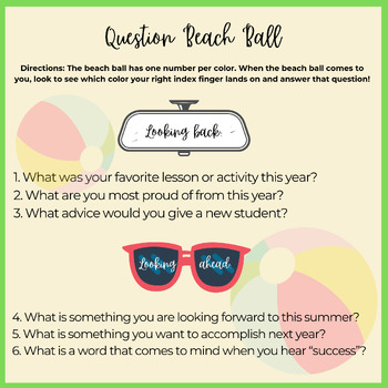 Preview of Beach Ball Questions Ice Breaker - Relational Capacity - AVID