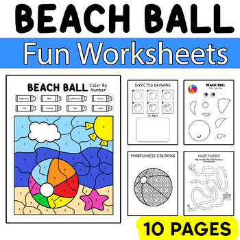 Preview of Beach Ball Fun Worksheets : Summer Activities | End of The Year | Beach Day