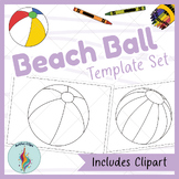 Beach Ball Template Set: Printable Black and White Outline