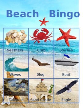 Preview of Beach Bingo (Easy)