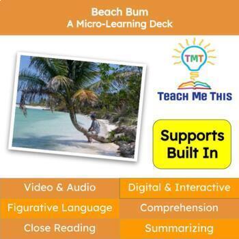 Preview of Beach Bum Figurative Language Reading Passage and Activities