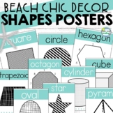 Beach Chic Classroom Decor SHAPES POSTERS 2D & 3D