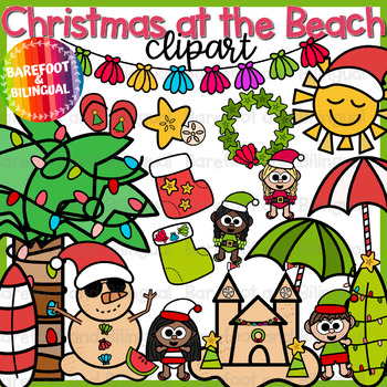 Preview of Beach Christmas Clipart | Christmas in July Clipart