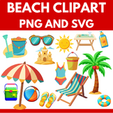 Beach Clipart - Sand Castle, Flip Flops, Beach Ball, Beach