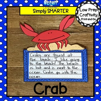 Preview of Beach Crab Writing Cut and Paste Craftivity
