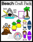 Beach Crafts, Writing Activity - Surfer, Shark, Pineapple,