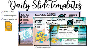 Preview of Beach Daily Google Slide Templates 
