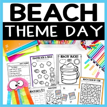 Preview of Beach Day Activities with Summer Bucket List Craft - Kindergarten Theme Day