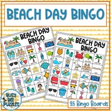 Beach Day Bingo Game Activity for Summer - 35 Cards Includ