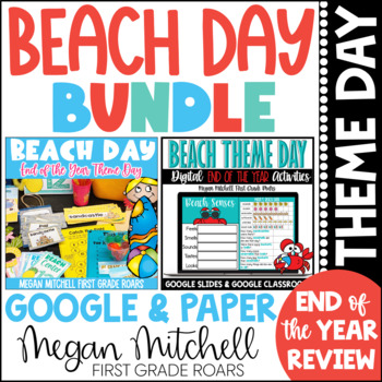 Preview of Beach Day Bundle End of the Year Theme Day Digital & Paper