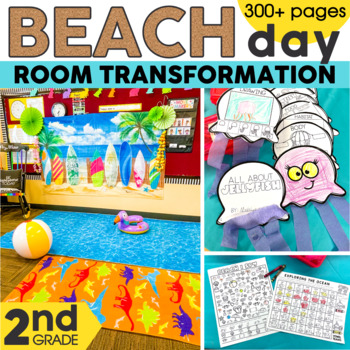Preview of Classroom Transformation - Ocean and Beach Day Activities End of Year Theme Day